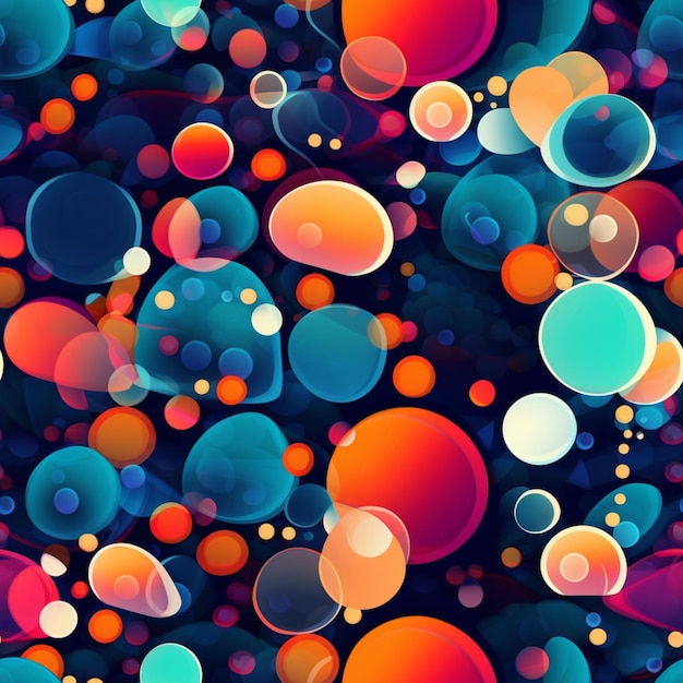 Um close-up de um monte de bolhas flutuando no ar generativo ai