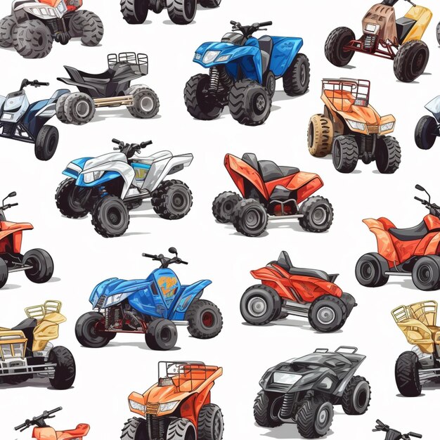 Foto um close-up de um monte de diferentes cores atvs generativa ai