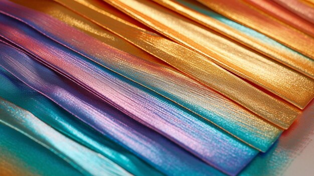 Um close-up de um monte de fitas de cores diferentes generativa ai