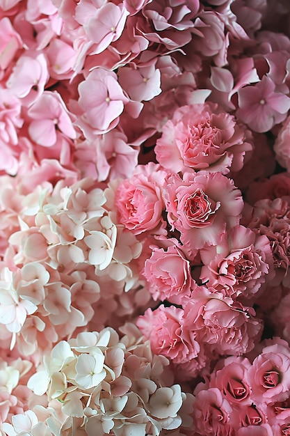 um close-up de um monte de flores cor-de-rosa e brancas site bandeira cores profundas