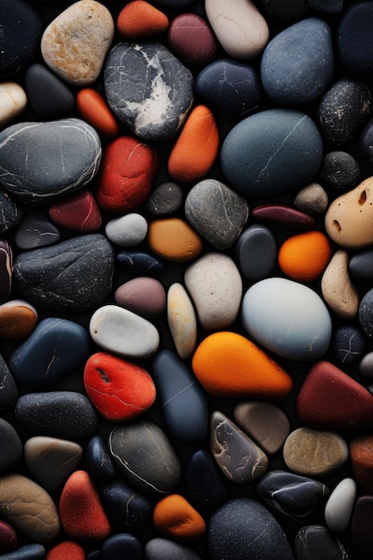 Um close-up de um monte de pedras