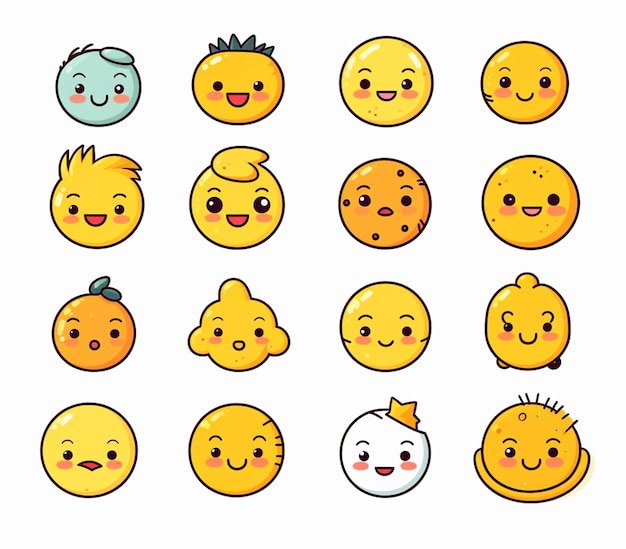 Um close-up de um monte de rostos sorridentes com diferentes expressões generativas ai