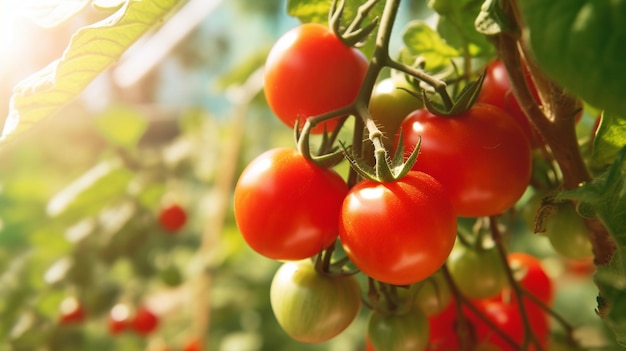 Um close-up de um monte de tomate cereja
