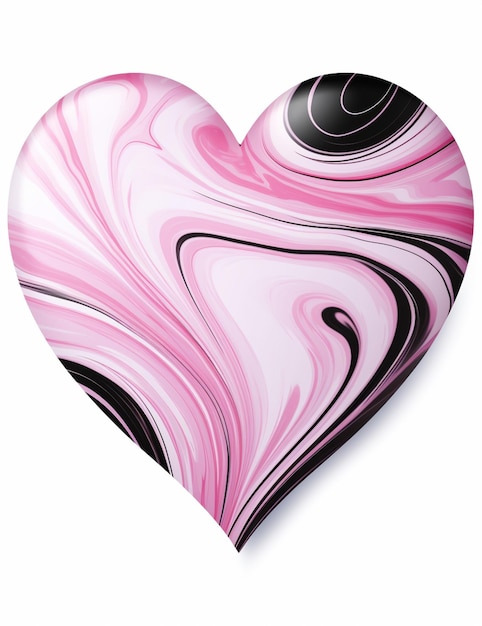 um close-up de um objeto em forma de coração com um design giratório generativo ai