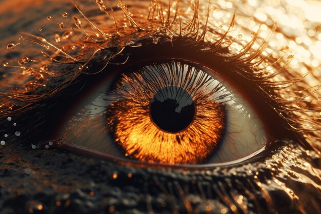 Um close-up de um olho com a palavra olho nele