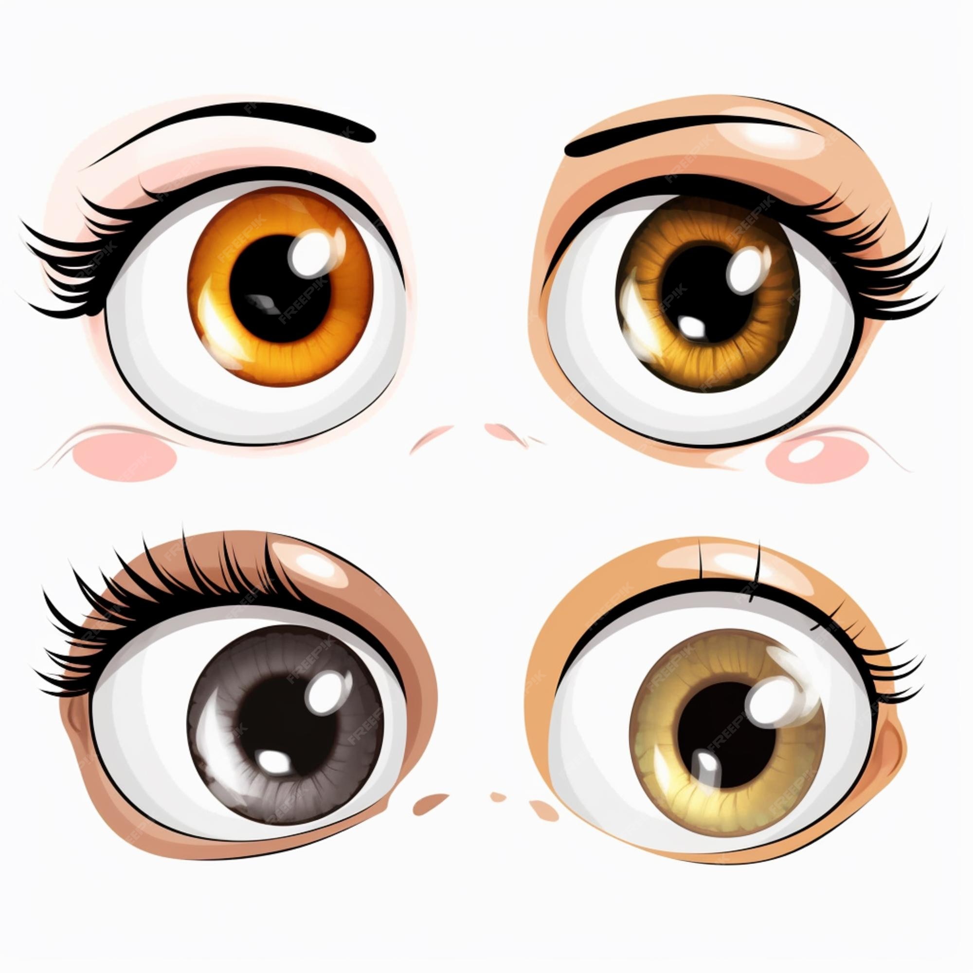 Olhos Coloridos Dos Desenhos Animados Bonitos Ajustados Ilustração do Vetor  - Ilustração de eyeball, lente: 102070160