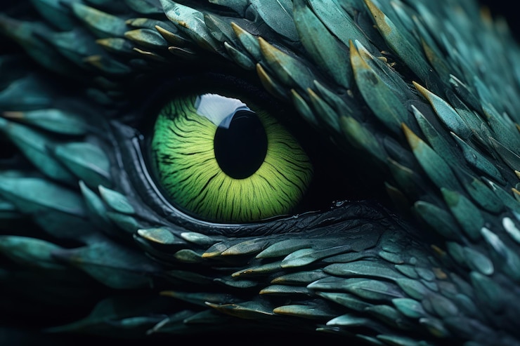 Foto um close-up de um olho verde