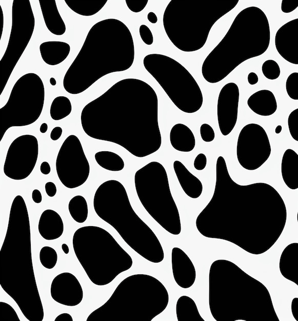 Um close-up de um padrão animal print preto e branco generativo ai