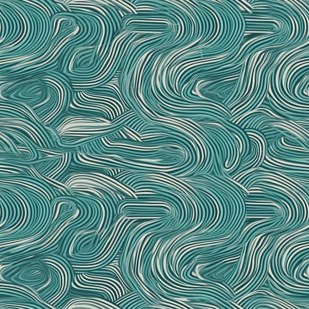 um close-up de um padrão azul e branco com linhas onduladas generativo ai