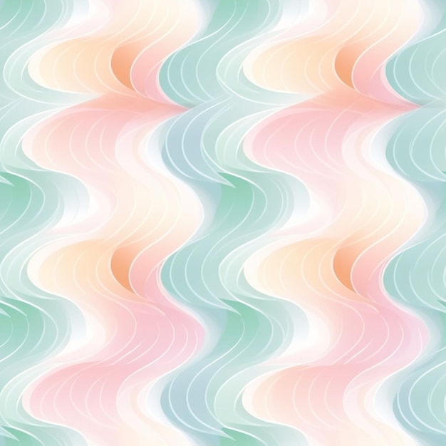Foto um close-up de um padrão colorido de linhas onduladas generativo ai