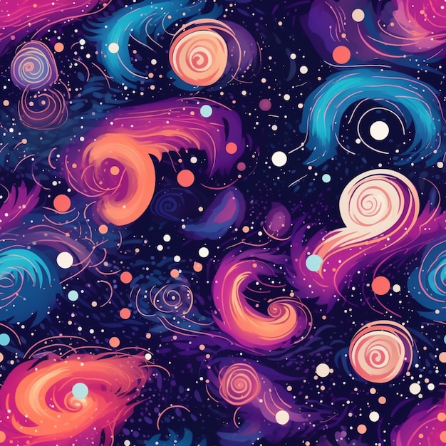 Um close-up de um padrão colorido de redemoinhos e bolhas generativas ai