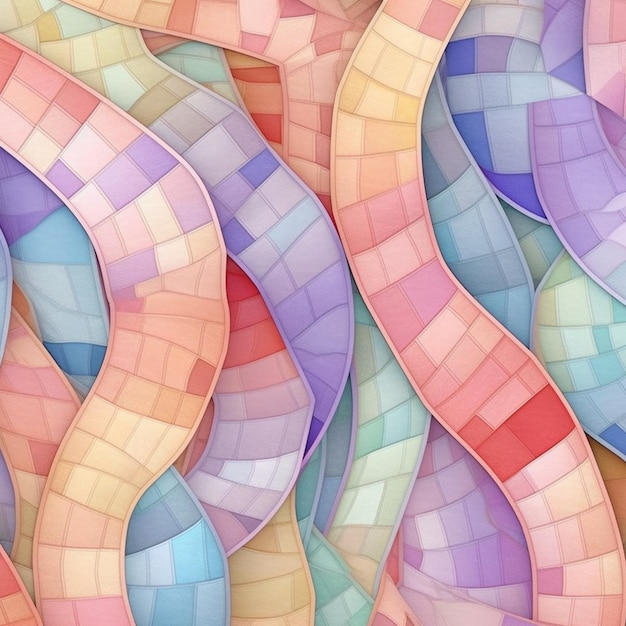 Um close-up de um padrão colorido de tiras de papel generativo ai