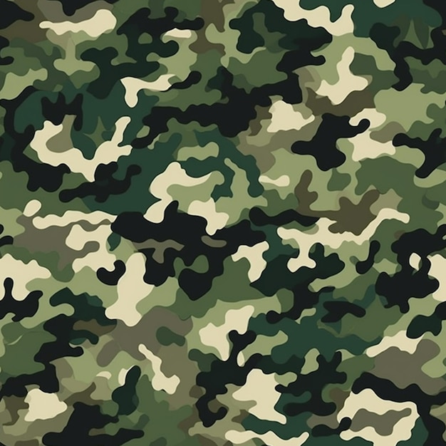 Um close-up de um padrão de camuflagem com um fundo verde generativo ai