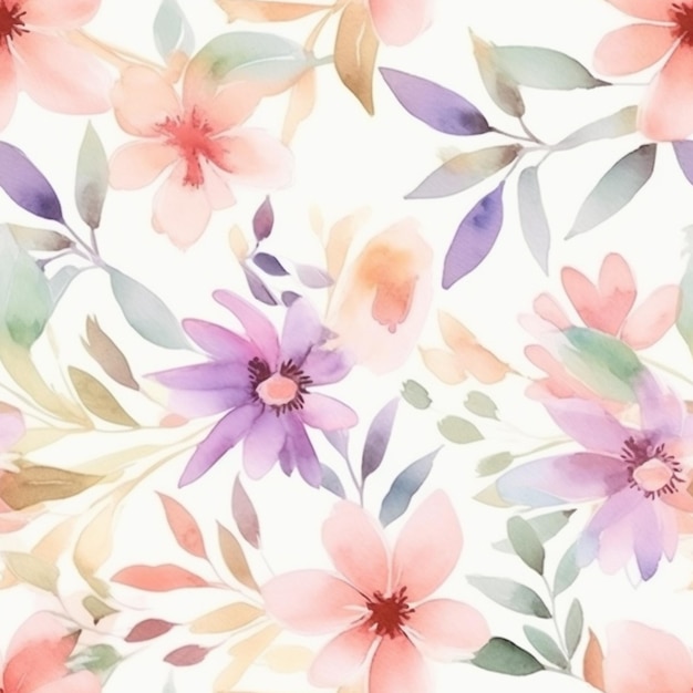 Um close-up de um padrão de flor em um fundo branco generativo ai