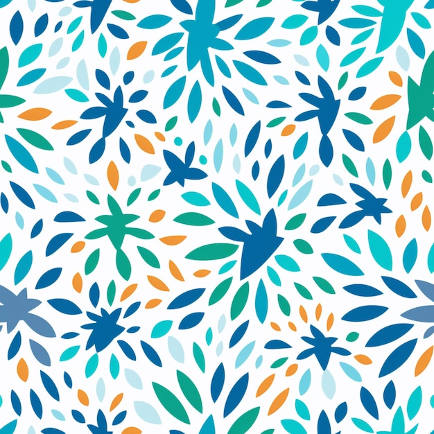 um close-up de um padrão de folhas coloridas em um fundo branco generativo ai