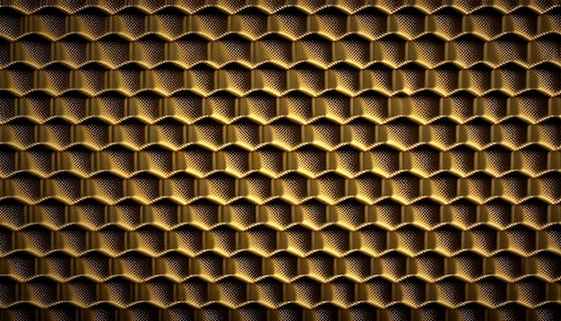 Um close-up de um padrão de hexágono de ouro