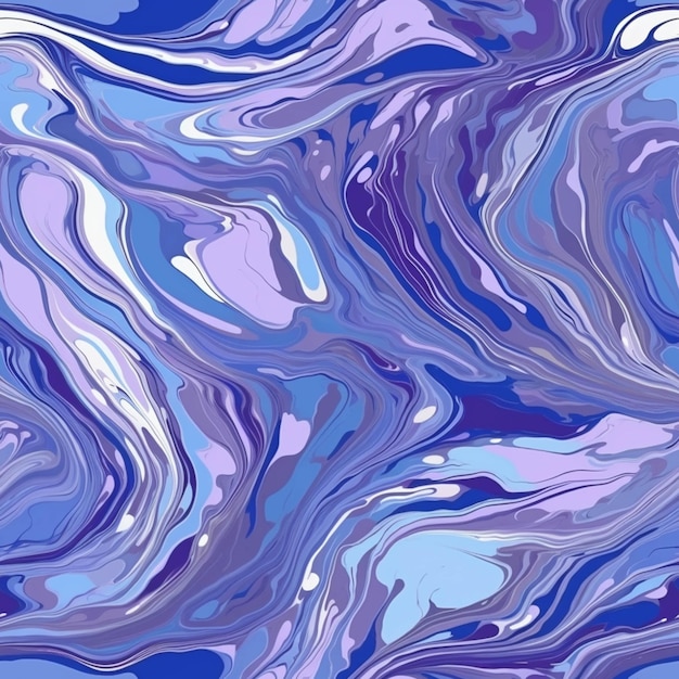 Um close-up de um padrão de mármore azul e roxo com um fundo branco generativo ai