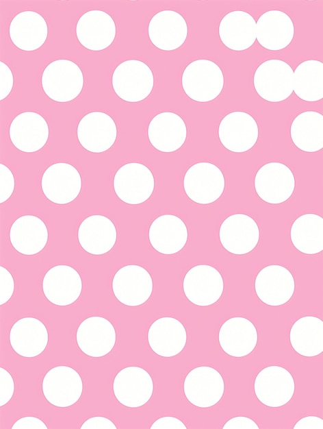 Foto um close-up de um padrão de pontos polka rosa e branco ai generative