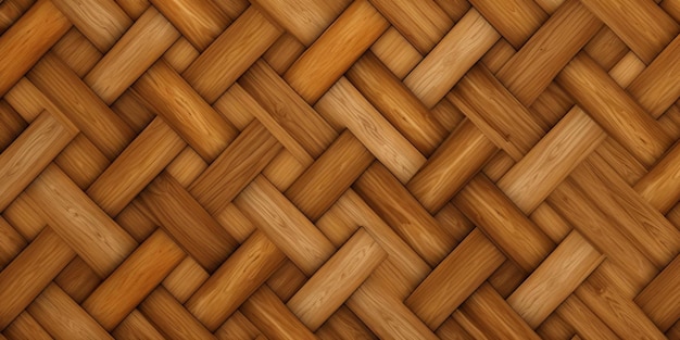 Um close-up de um padrão de tecido feito por uma trama de madeira.