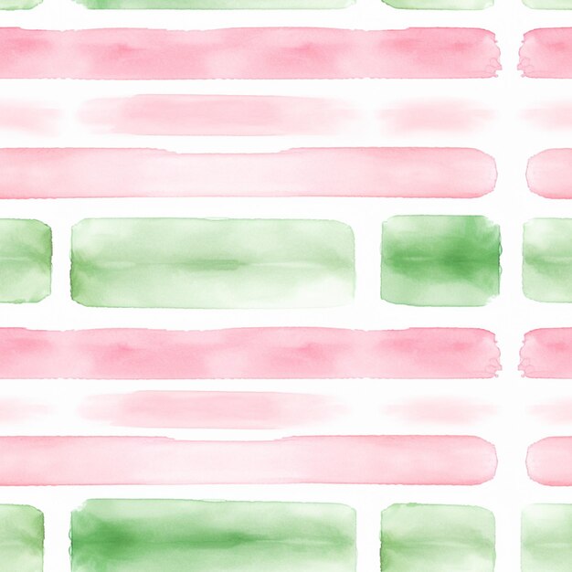 um close-up de um padrão pintado a aquarela de rosa e verde generativo ai