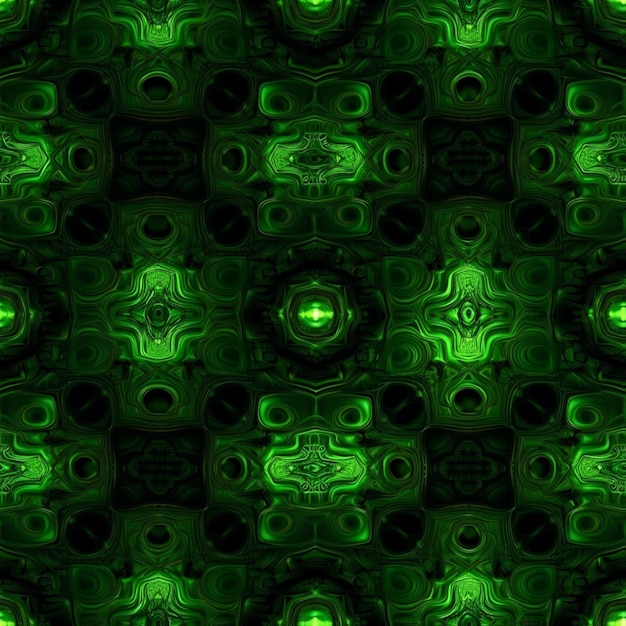 Foto um close-up de um padrão verde e preto com um ai gerador de luz verde