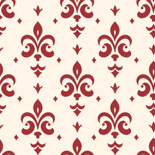 um close-up de um padrão vermelho e branco com um desenho de fleurons generativo ai