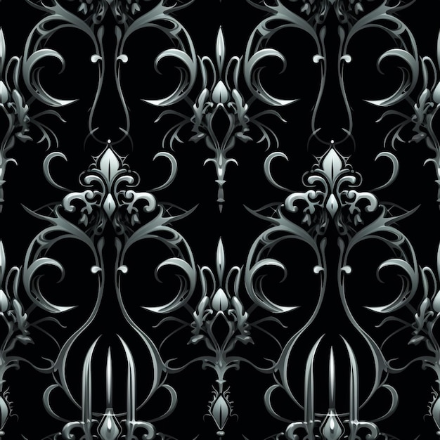 um close-up de um papel de parede preto e branco com um padrão generativo ai