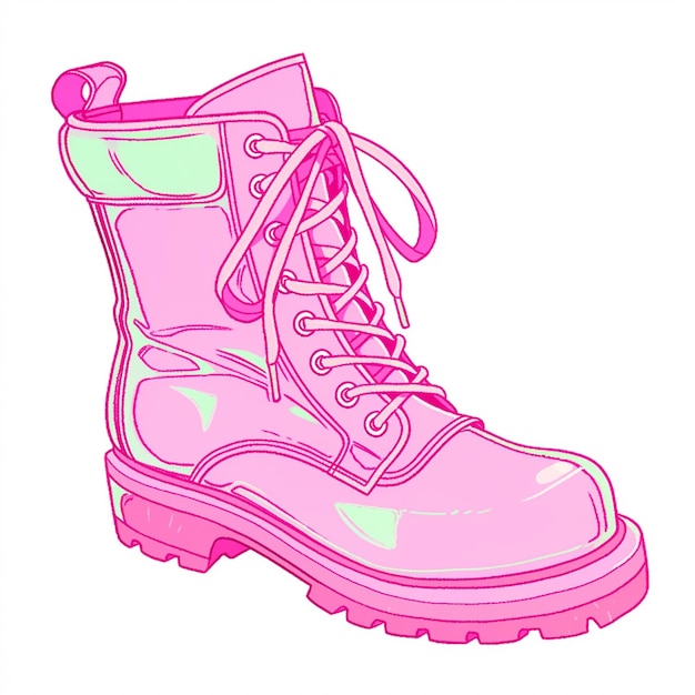 um close-up de um par de botas cor-de-rosa com corações sobre eles ai generativo