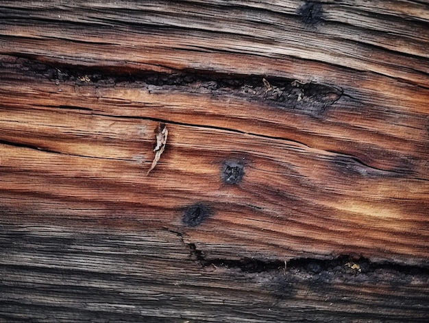 Um close-up de um pedaço de madeira com um inseto nele