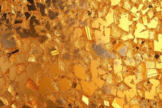 Um close-up de um pedaço de ouro e vidro com a palavra ouro nele.