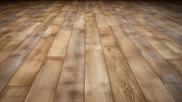 Um close-up de um piso de madeira com acabamento marrom escuro.