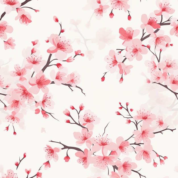 Um close-up de um ramo florido rosa em um fundo branco generativo ai