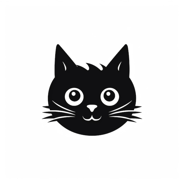 Foto um close-up de um rosto de gato preto com um fundo branco