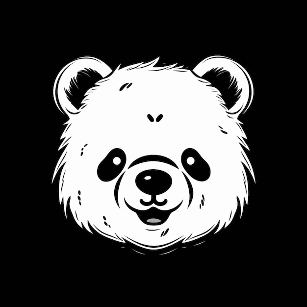 Um close-up de um rosto de urso panda preto e branco generativo ai