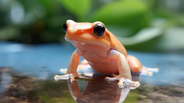 Um close-up de um sapo