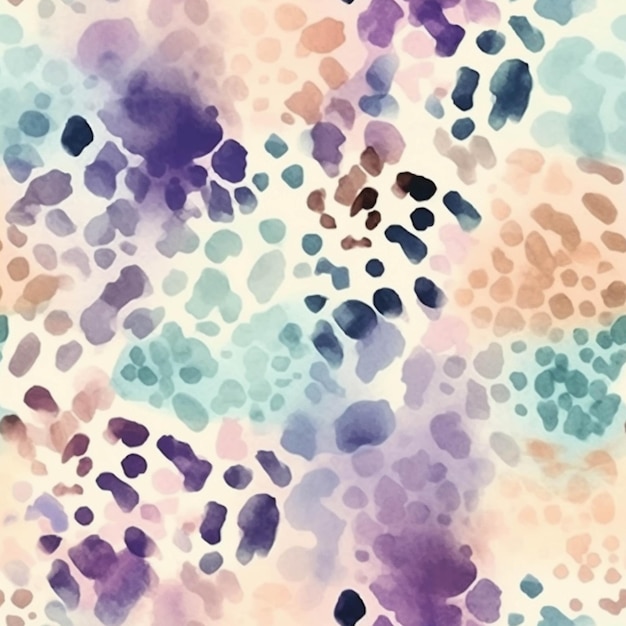 Um close-up de um tecido colorido de impressão animal com muitos pontos generativos ai