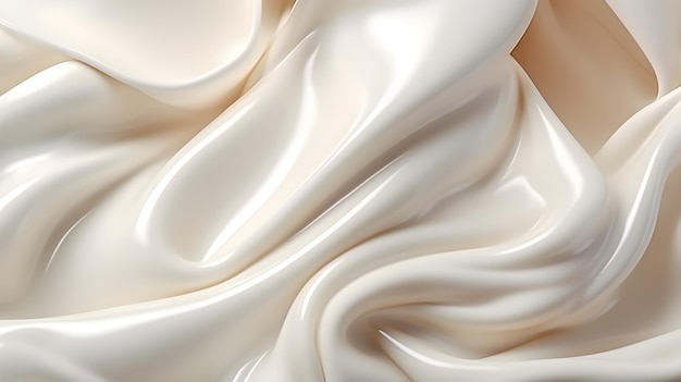Um close-up de um tecido de cetim branco com um efeito de luz suave.