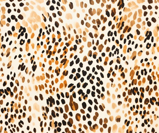 Foto um close-up de um tecido de impressão de leopardo com um padrão castanho e preto generativo ai