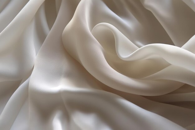 Um close-up de um tecido de seda branco