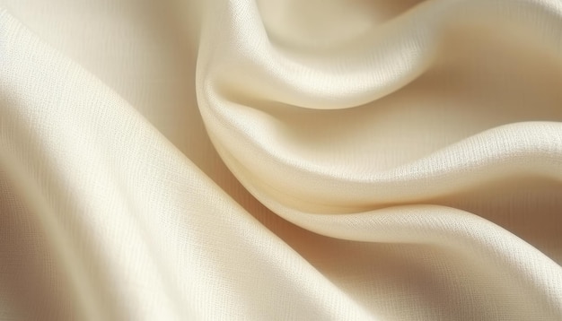 Um close-up de um tecido de seda de seda branca com fundo dourado.