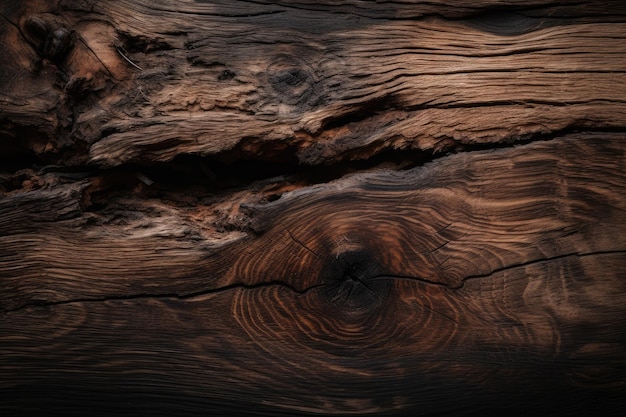Um close-up de um tronco de árvore com um fundo escuro