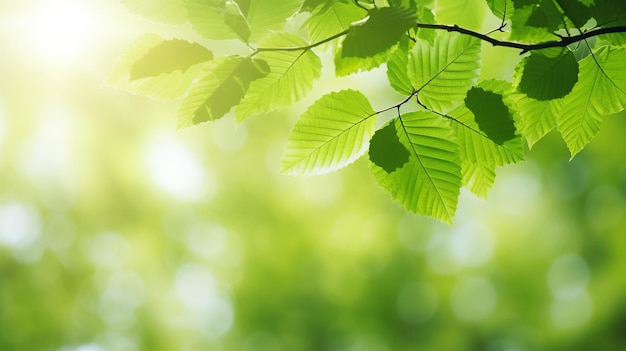 Um close-up de uma árvore de folhas verdes