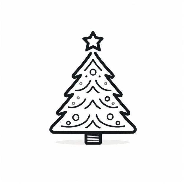 um close-up de uma árvore de Natal com uma estrela no topo generativo ai