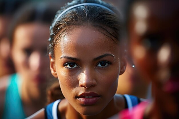 um close-up de uma atleta