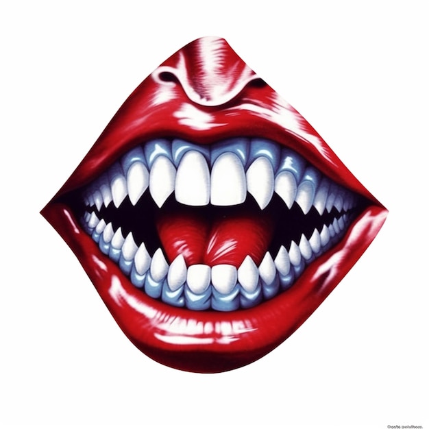 um close-up de uma boca com dentes e dentes com dentes ausentes ai generativo