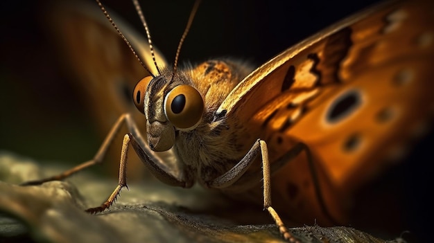 Um close-up de uma borboleta com a palavra borboleta nela