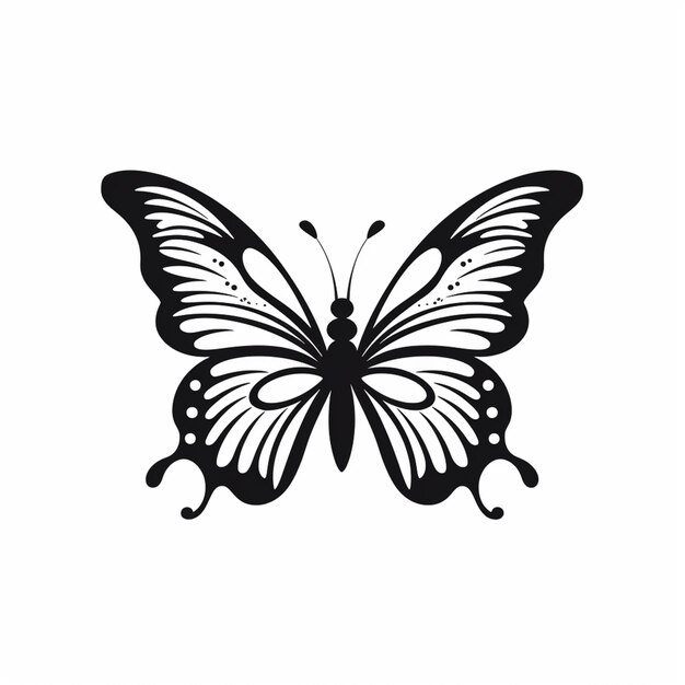 um close-up de uma borboleta com um padrão preto e branco generativo ai