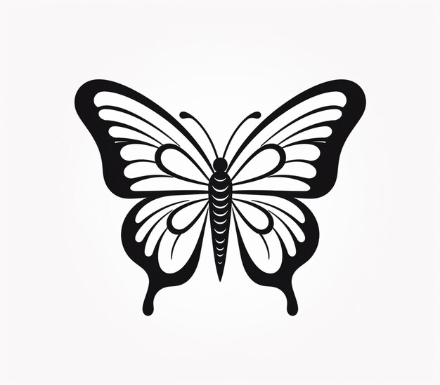 Foto um close-up de uma borboleta em um fundo branco generativo ai