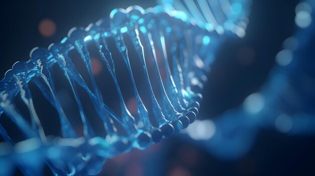 Um close-up de uma cadeia de DNA