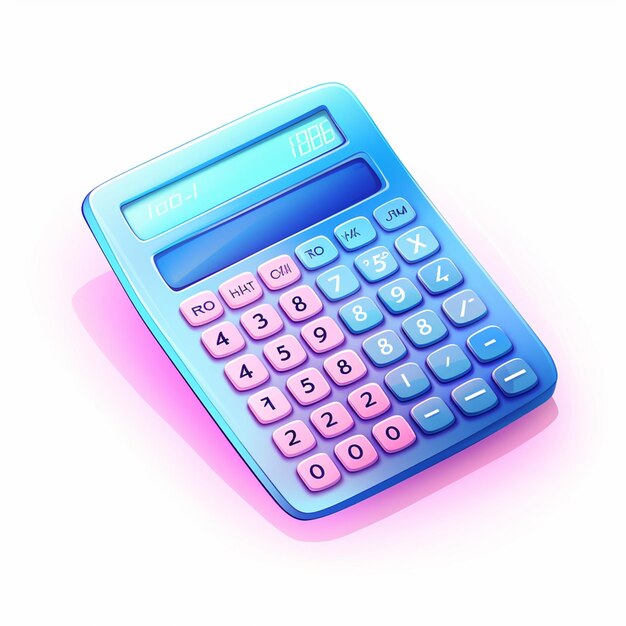 um close-up de uma calculadora em uma superfície branca generativa ai